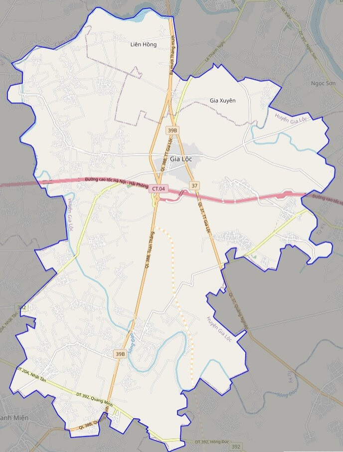 Bản đồ giao thông huyện Gia Lộc