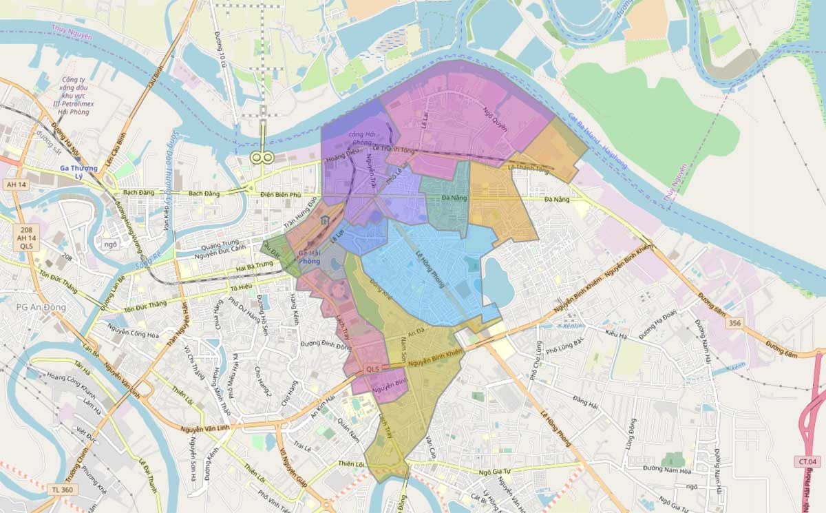Bản đồ hành chính quận Ngô Quyền