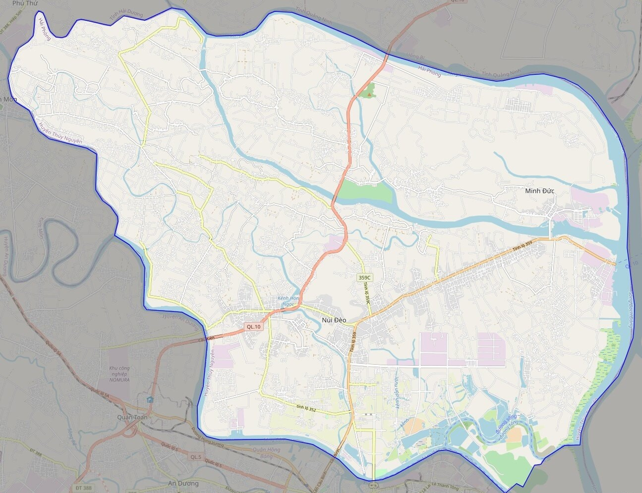 Bản đồ giao thông huyện Thủy Nguyên