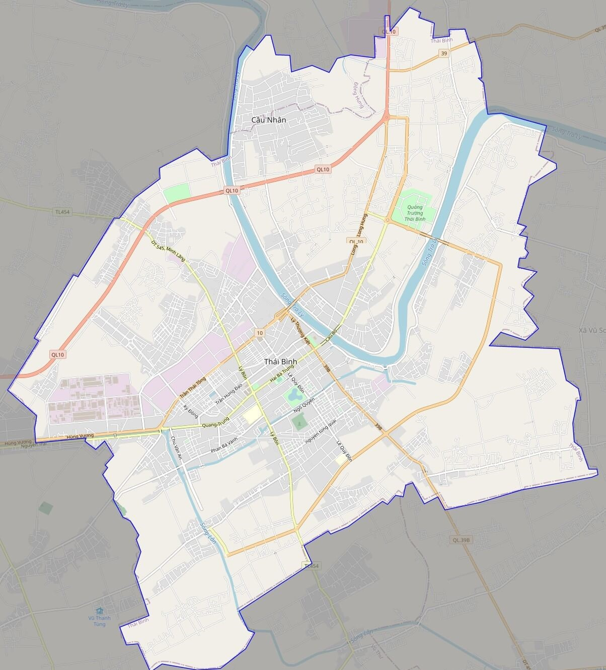 Bản đồ giao thông thành phố Thái Bình