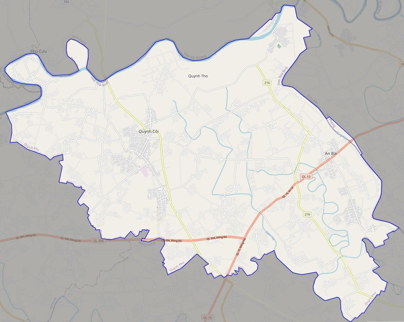 Bản đồ giao thông huyện Quỳnh Phụ