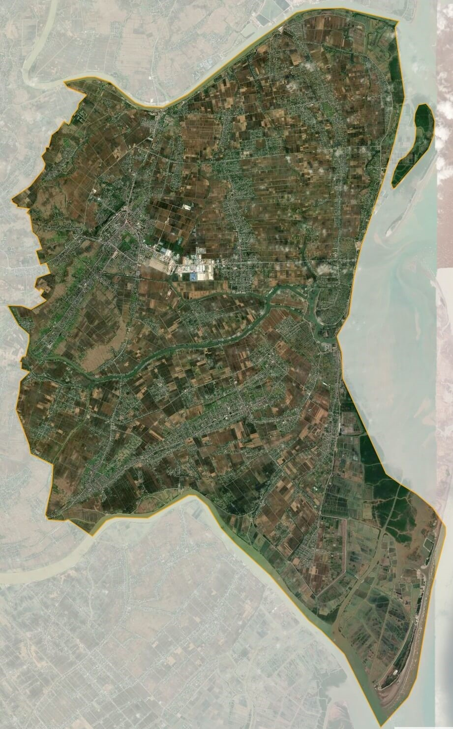 Bản đồ vệ tinh huyện Tiền Hải