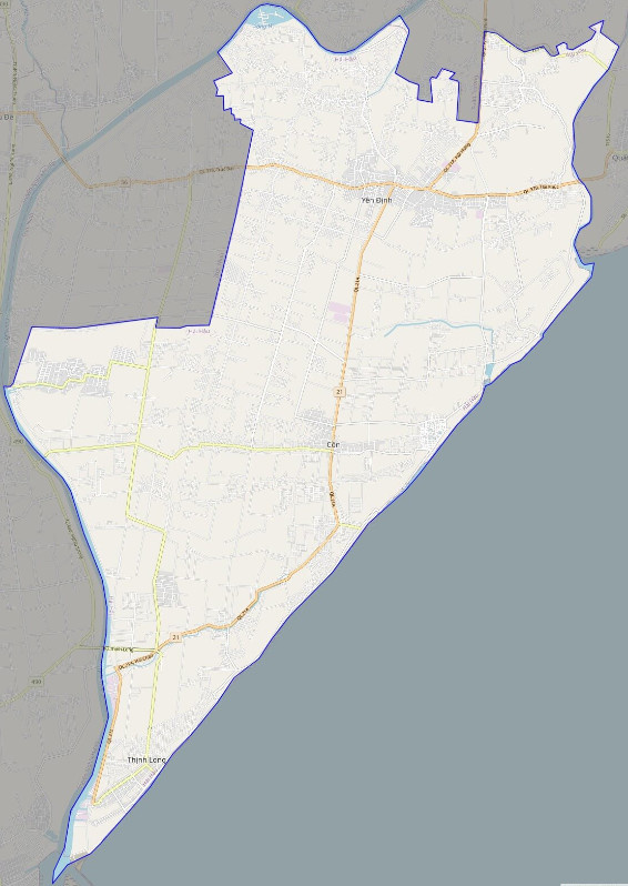 Bản đồ giao thông huyện Hải Hậu