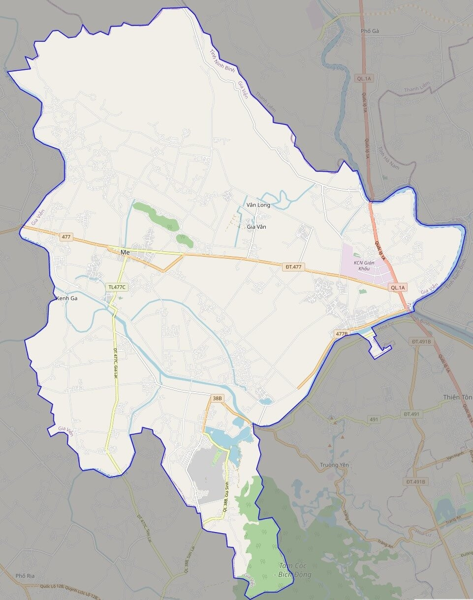 Bản đồ giao thông huyện Gia Viễn