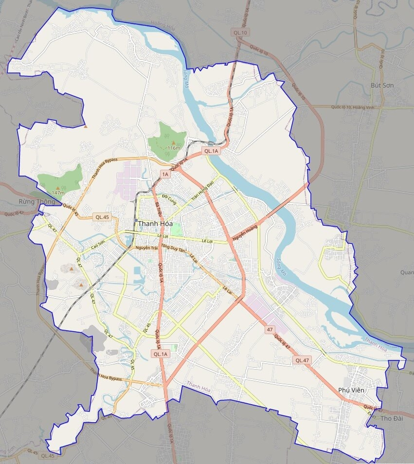 Bản đồ giao thông thành phố Thanh Hóa