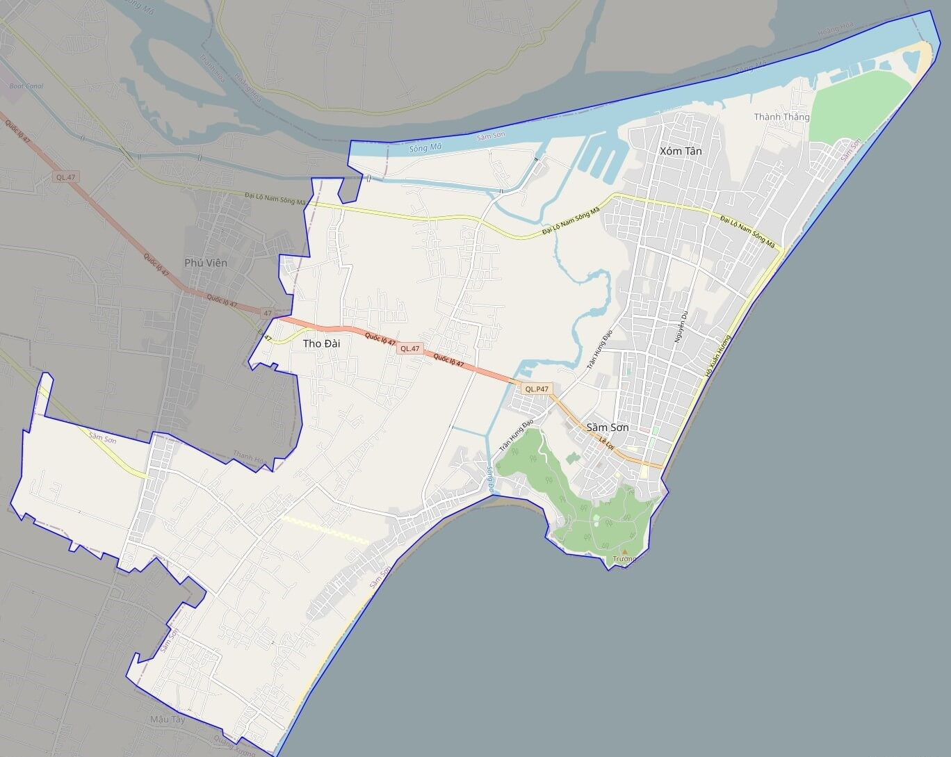 Bản đồ giao thông thành phố Sầm Sơn