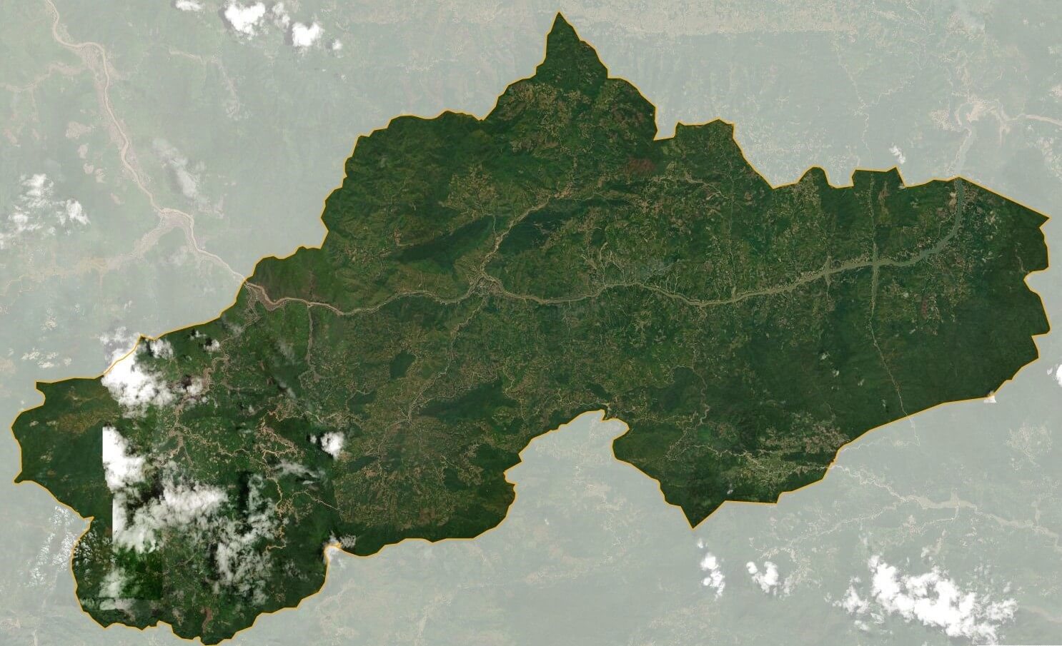 Bản đồ vệ tinh huyện Mường Lát