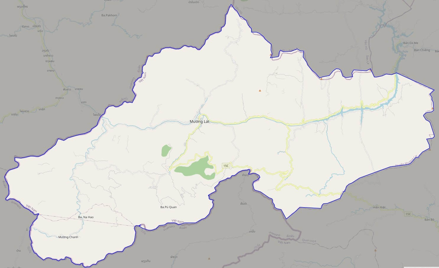 Bản đồ giao thông huyện Mường Lát