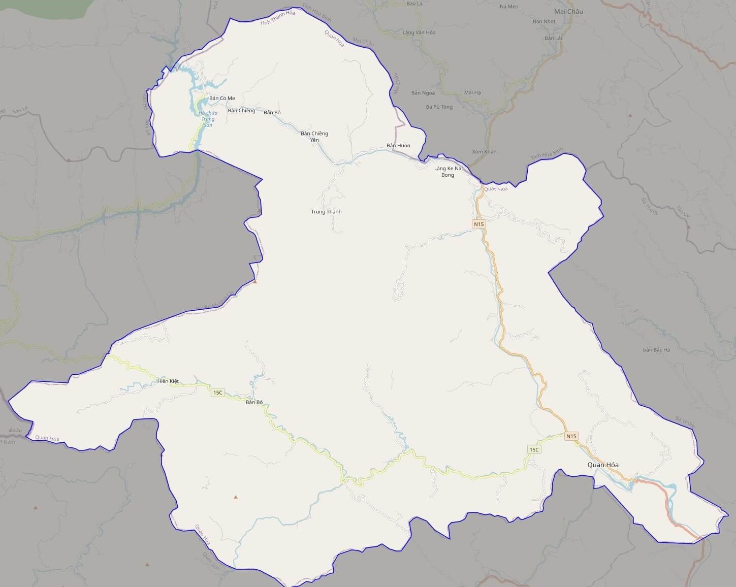 Bản đồ giao thông huyện Quan Hóa