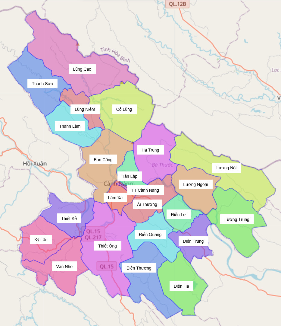 Bản đồ hành chính huyện Bá Thước