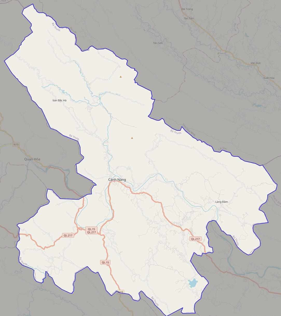 Bản đồ giao thông huyện Bá Thước