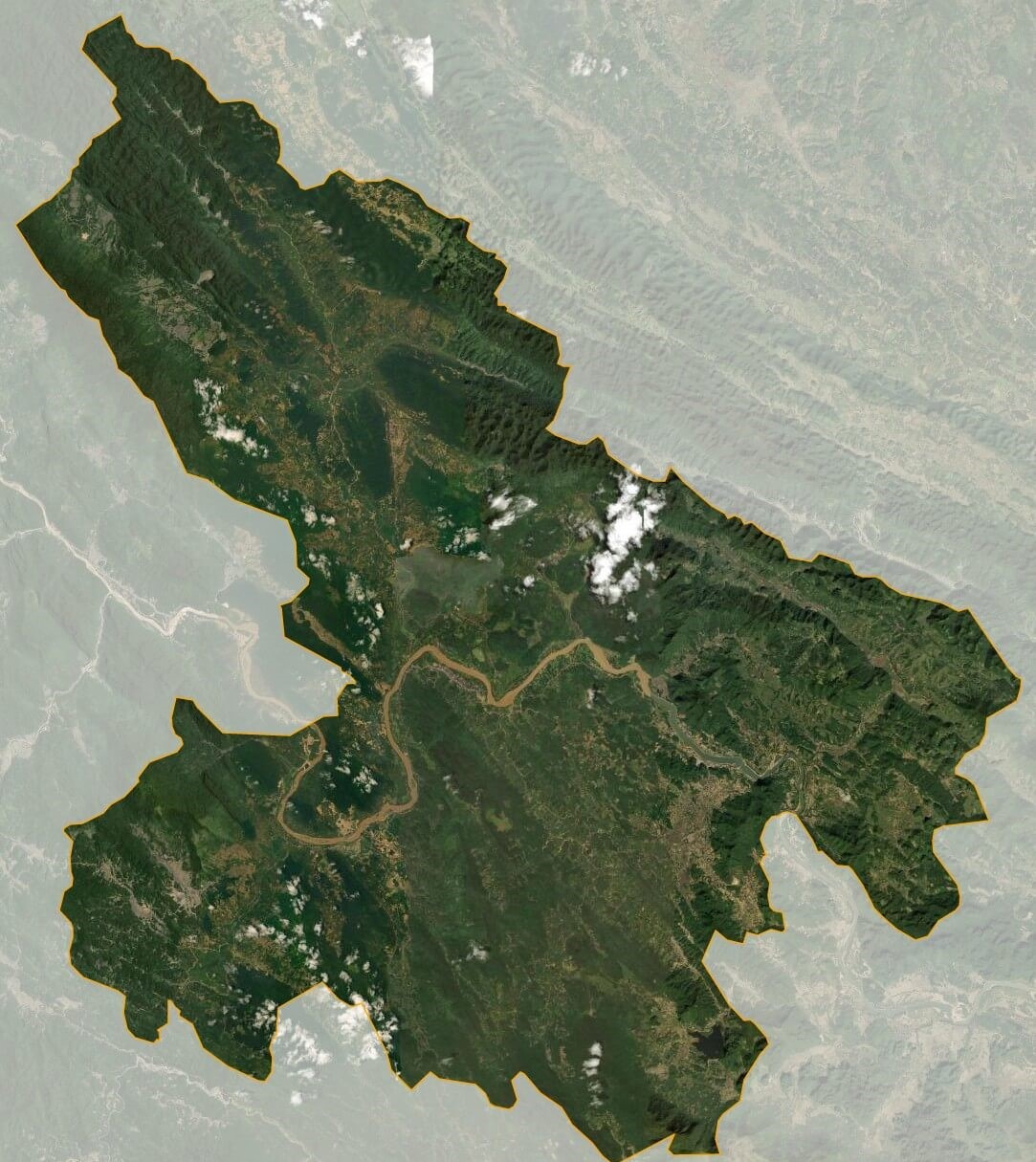 Bản đồ vệ tinh huyện Bá Thước