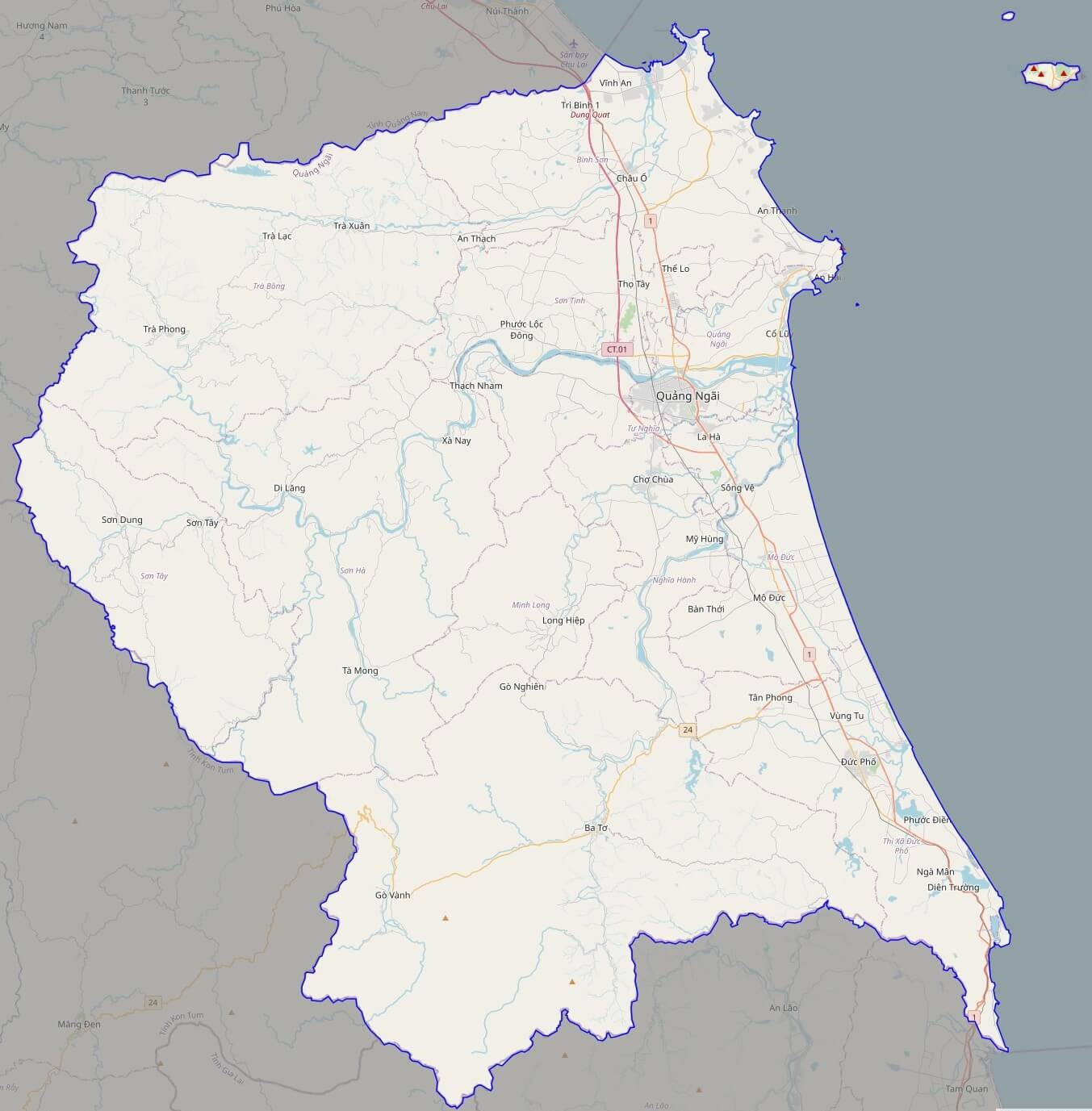 Bản đồ giao thông tỉnh Quảng Ngãi