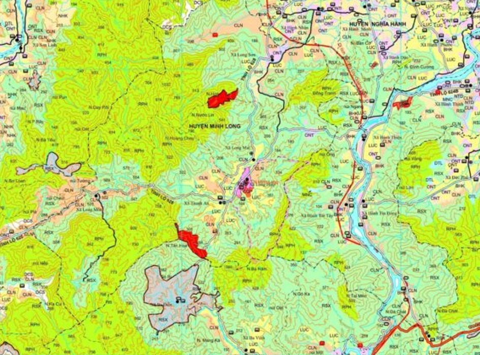 Bản đồ quy hoạch huyện Minh Long