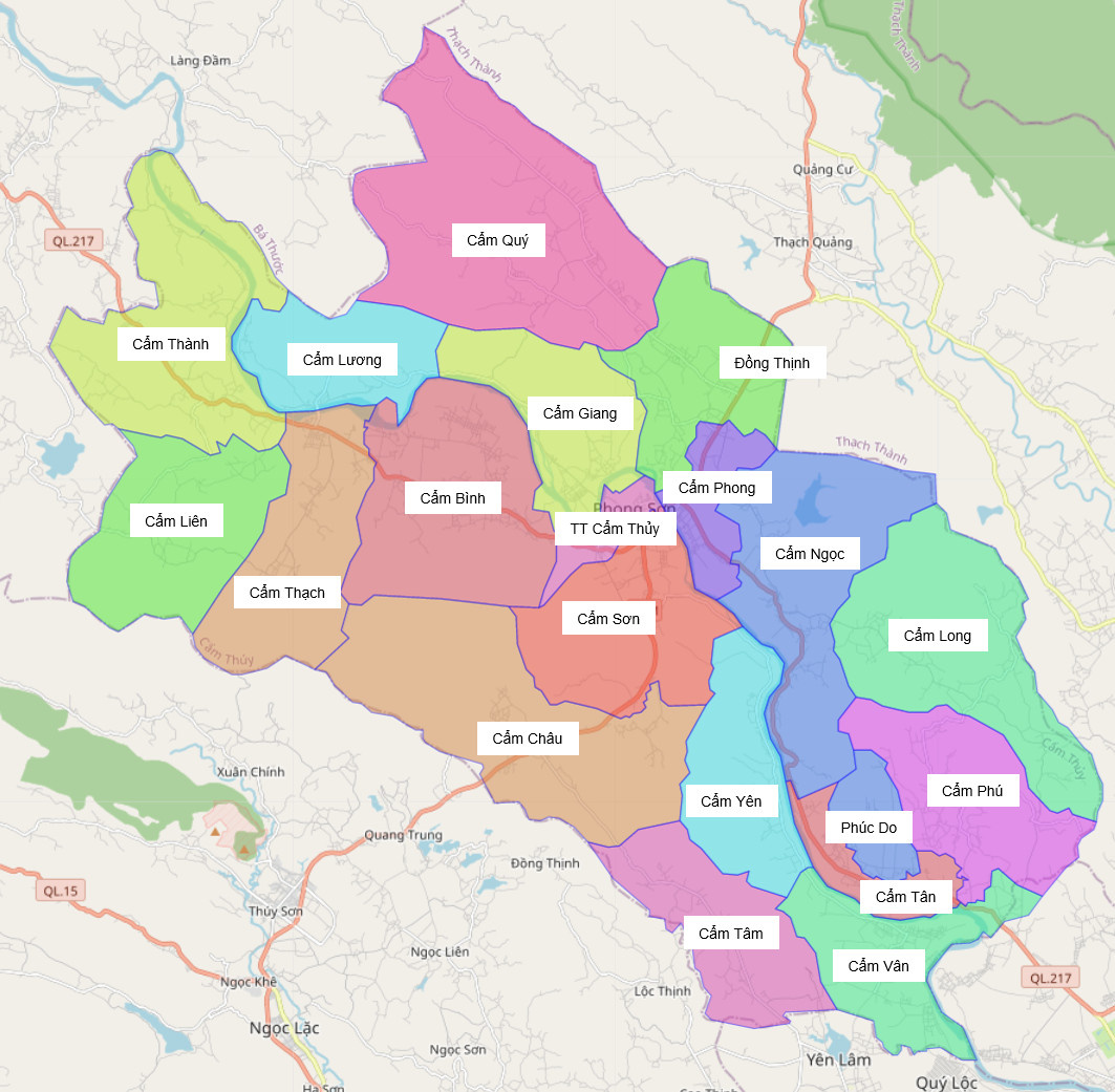 Bản đồ hành chính huyện Cẩm Thủy