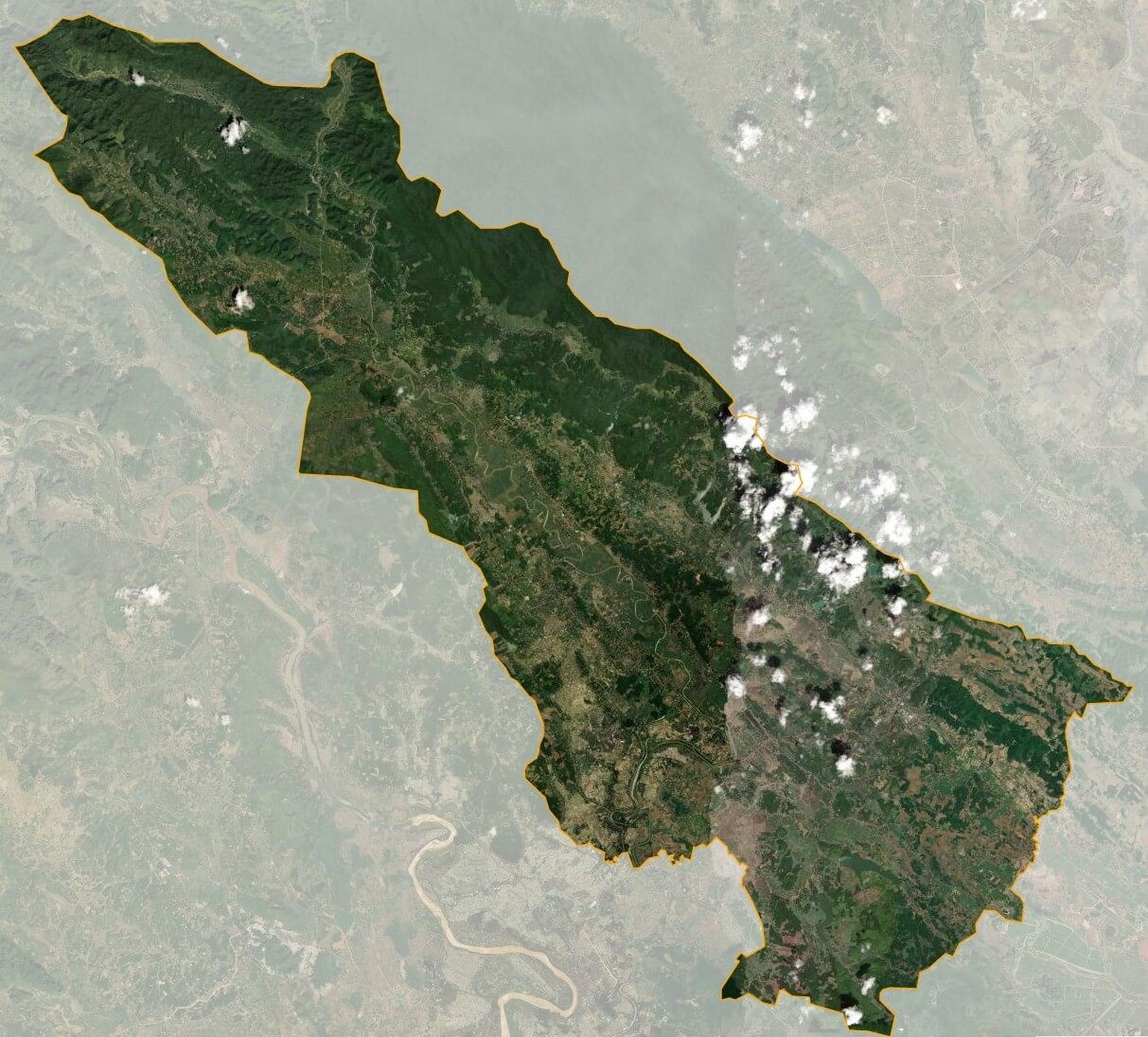 Bản đồ vệ tinh huyện Thạch Thành