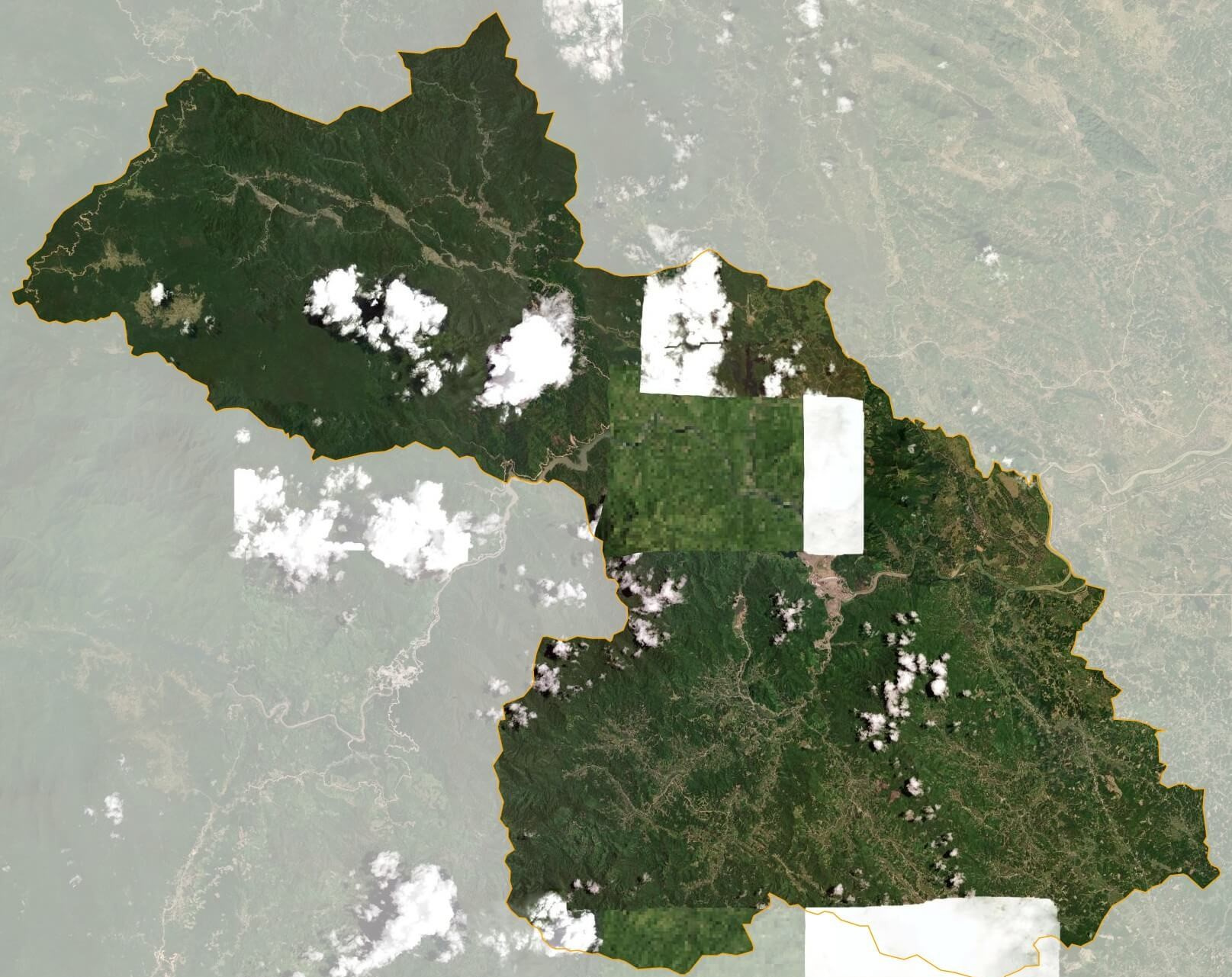 Bản đồ vệ tinh huyện Thường Xuân