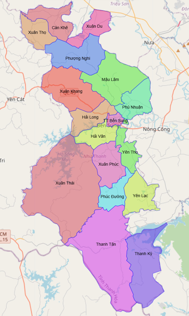 Bản đồ hành chính huyện Như Thanh