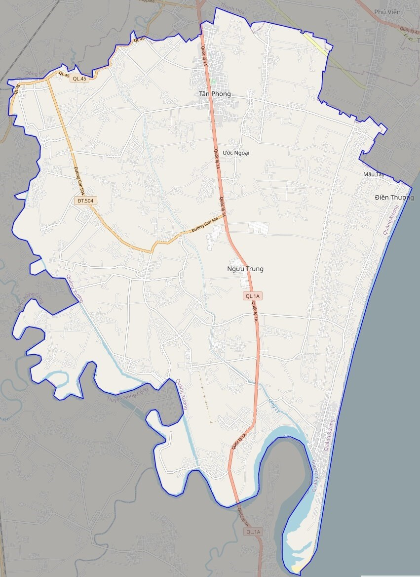 Bản đồ giao thông huyện Quảng Xương