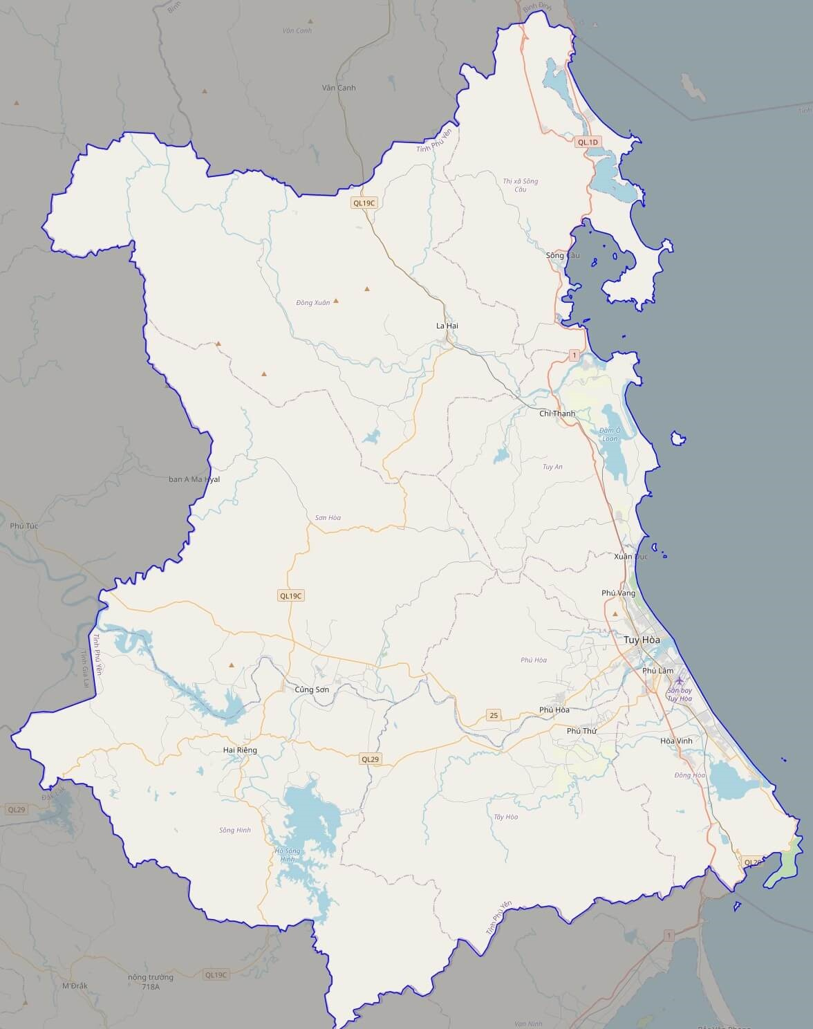 Bản đồ giao thông tỉnh Phú Yên