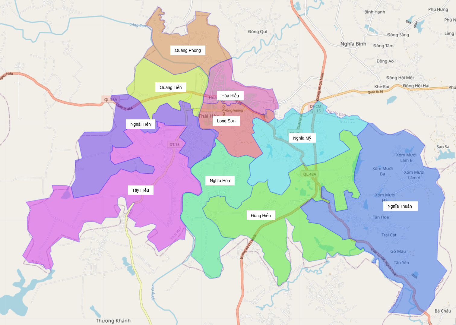 Bản đồ Quy Hoạch Thị Xã Thái Hoà, Nghệ An|Kế Hoạch Sử Dụng Đất | Meey Map