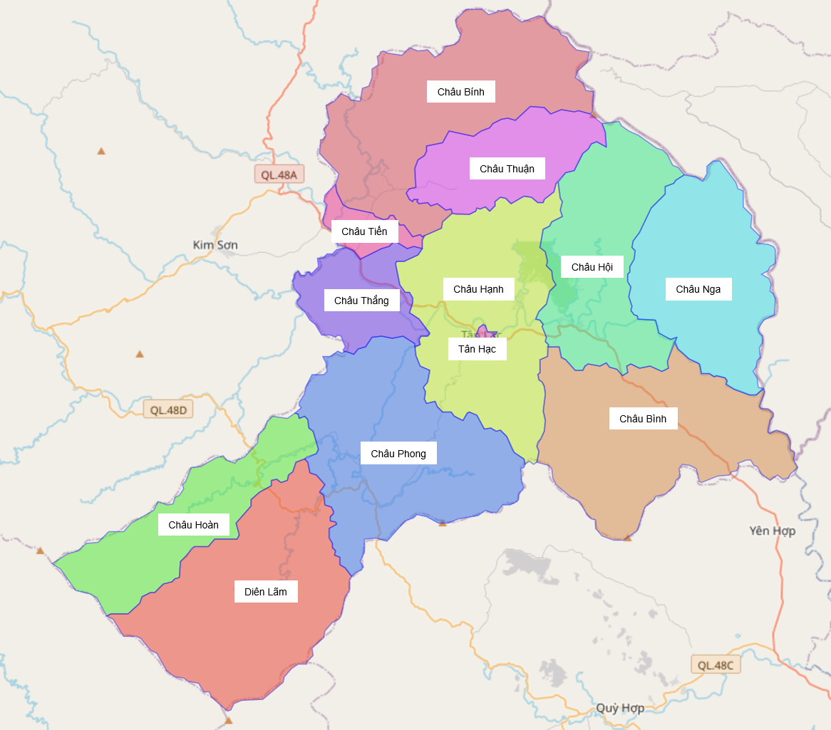 Bản đồ hành chính huyện Quỳ Châu