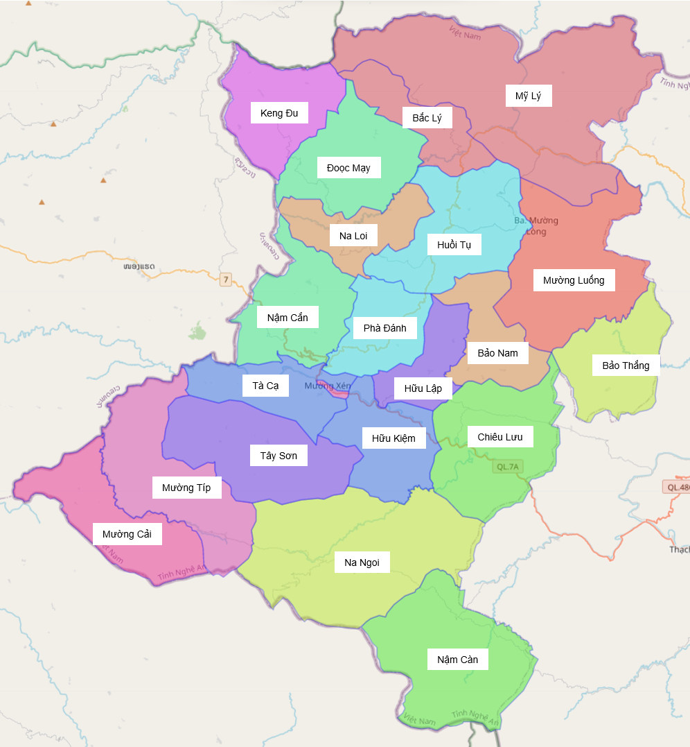 Bản đồ hành chính huyện Kỳ Sơn