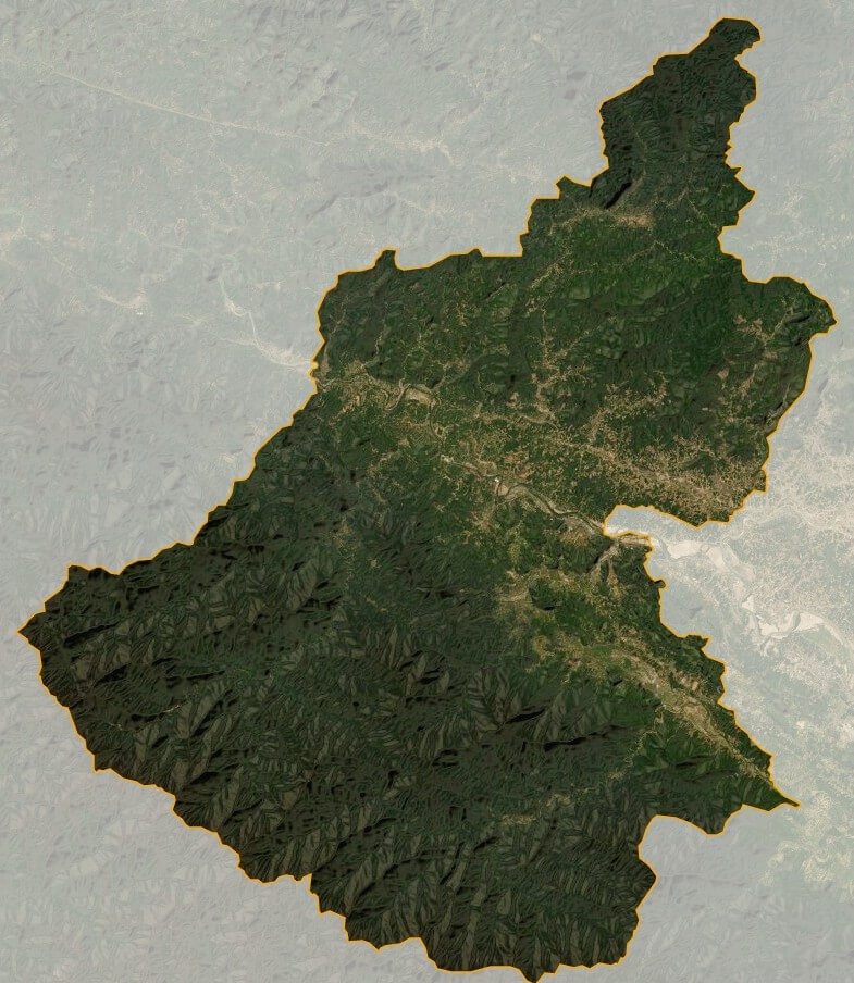 Bản đồ vệ tinh huyện Con Cuông