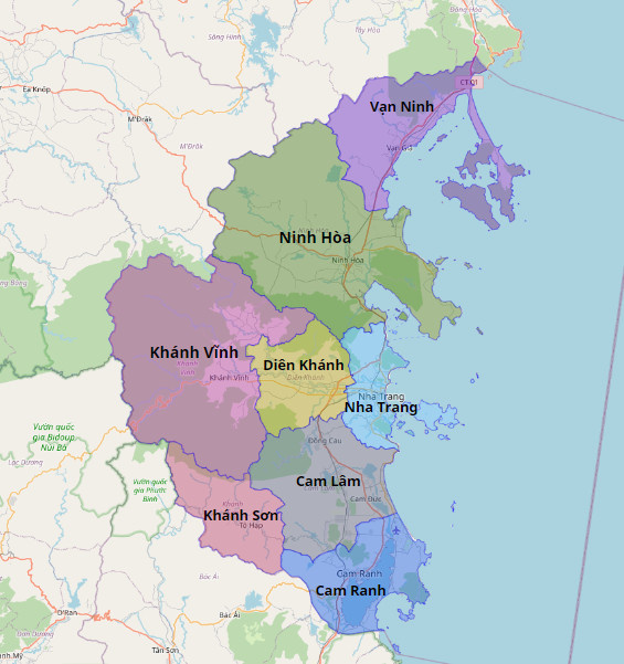 Bản đồ hành chính Tỉnh Khánh Hòa