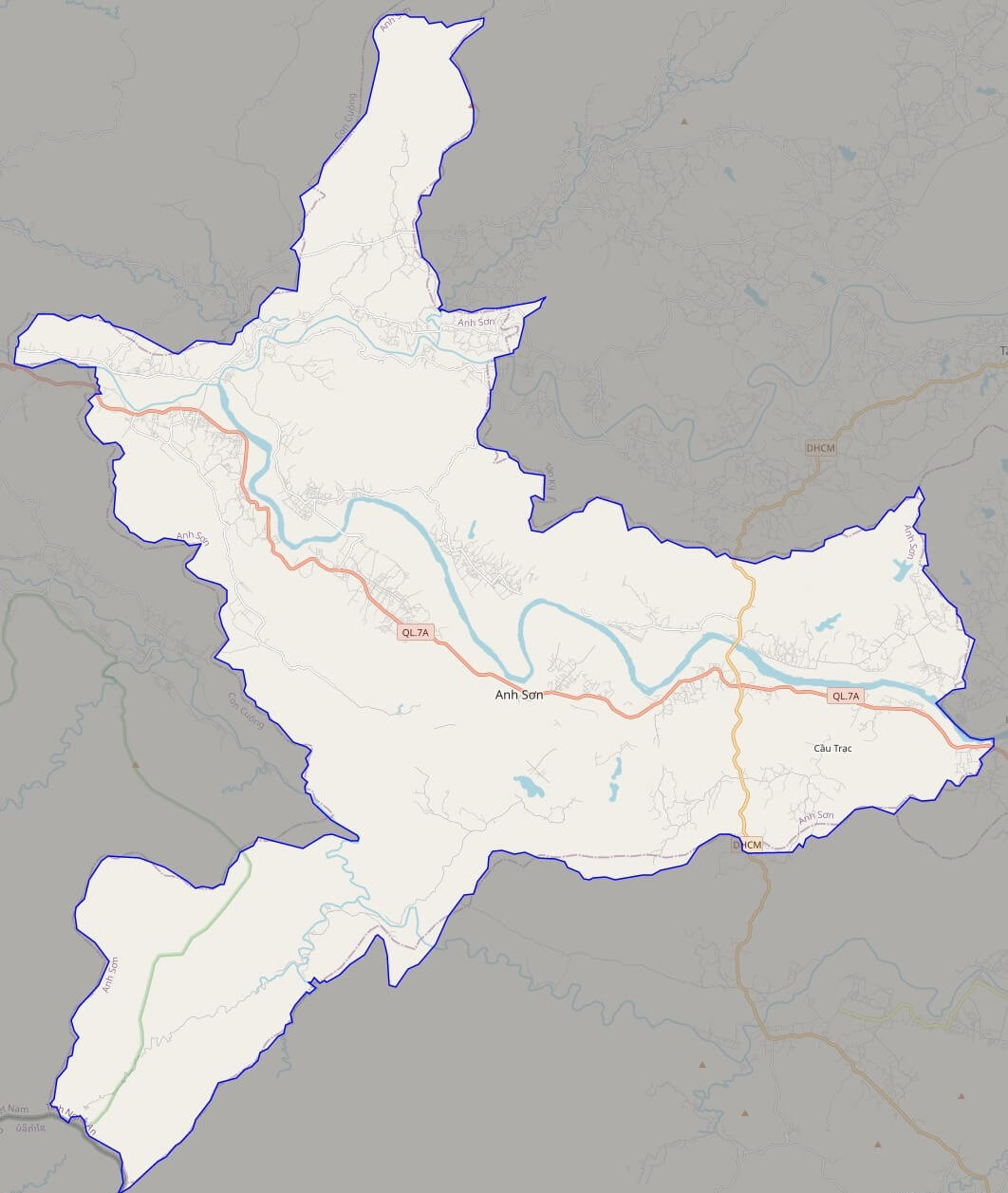 Bản đồ giao thông huyện Anh Sơn
