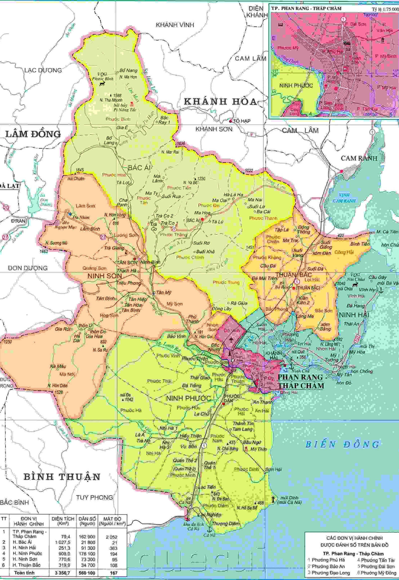 Bản đồ hành chính Ninh Thuận