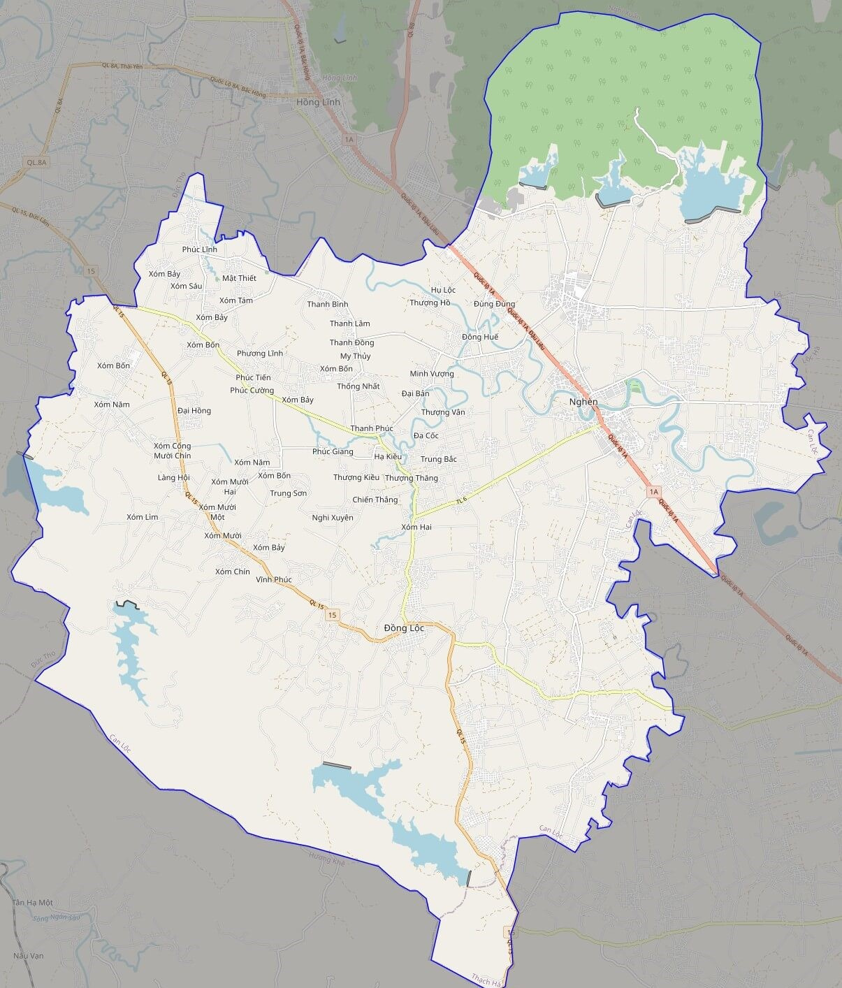 Bản đồ giao thông huyện Can Lộc