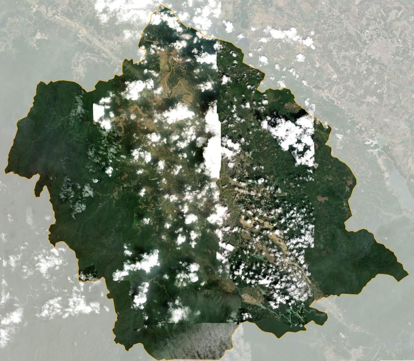 Bản đồ vệ tinh huyện Hương Khê