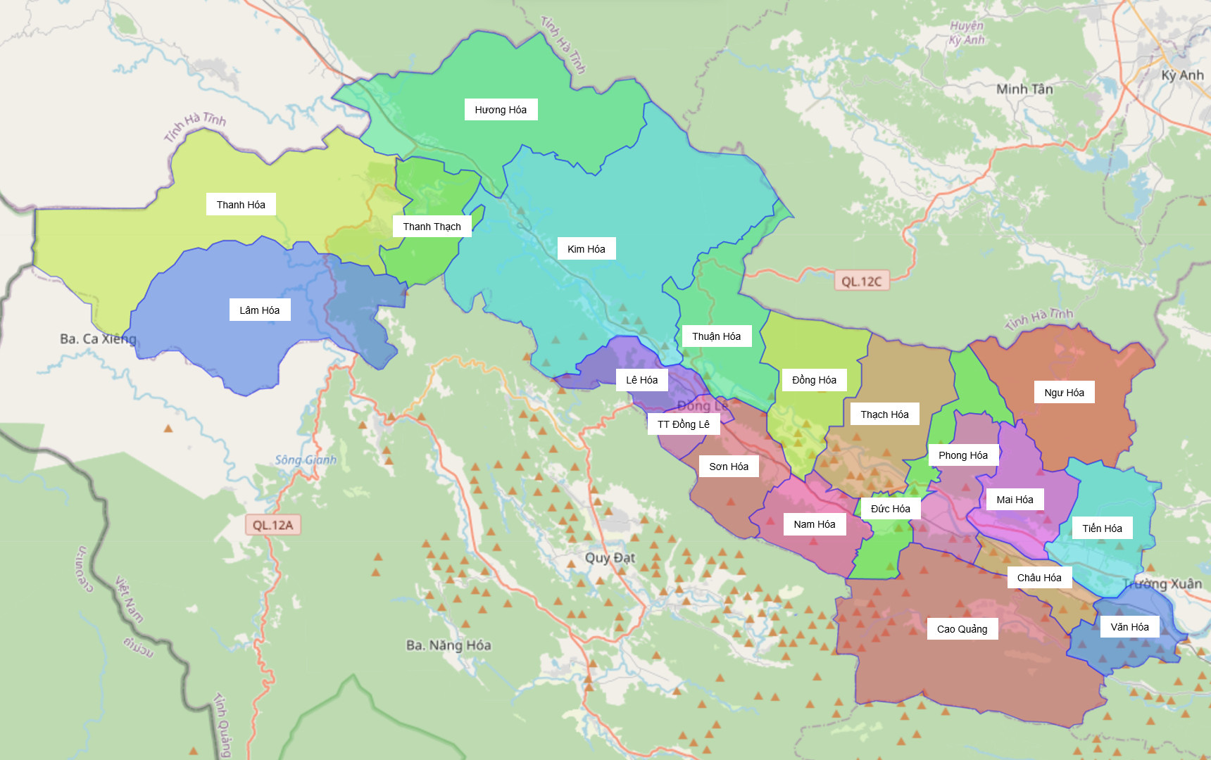 Bản đồ hành chính huyện Tuyên Hóa