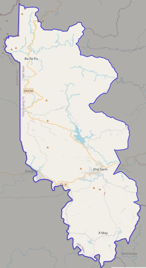 Bản đồ giao thông huyện Hướng Hóa