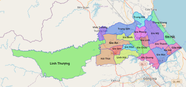 Bản đồ hành chính huyện Gio Linh