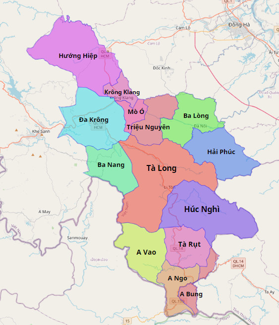 Bản đồ hành chính huyện Đa Krông
