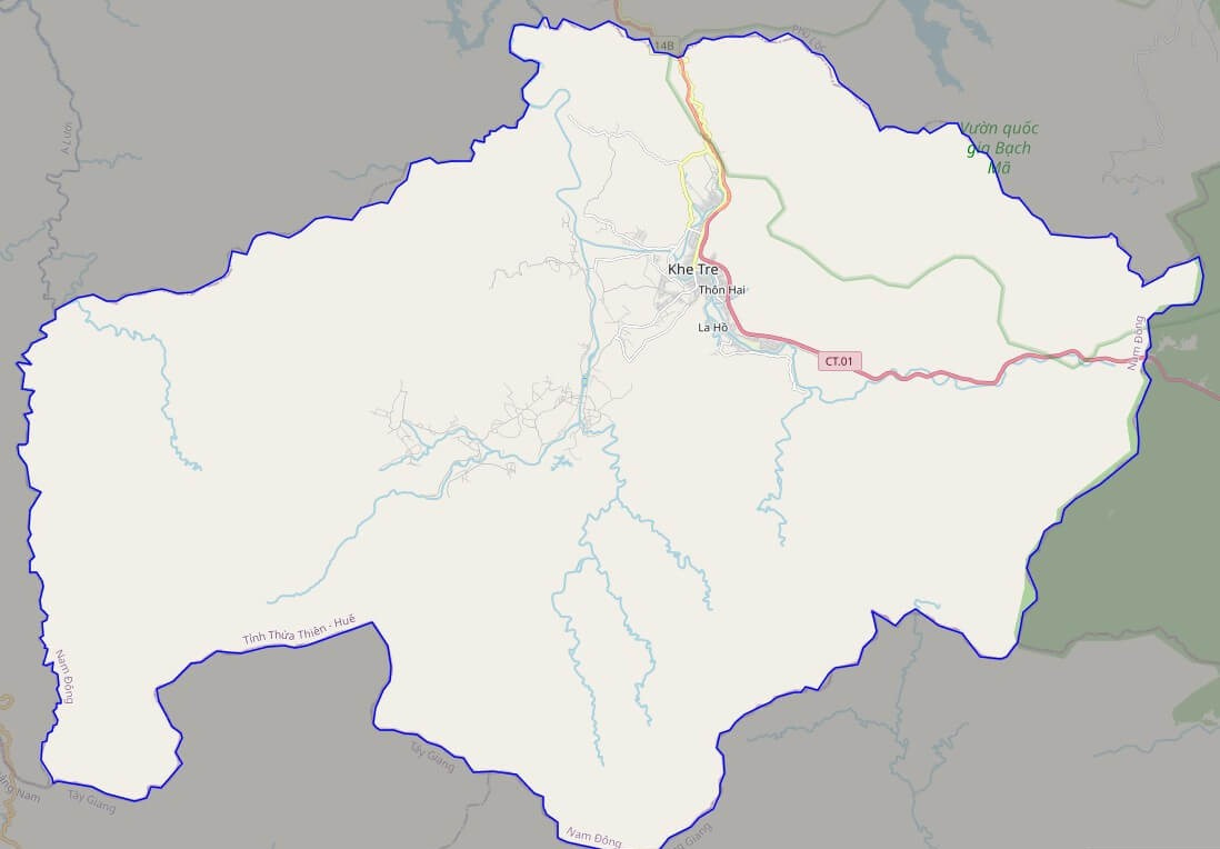 Bản đồ giao thông huyện Nam Đông