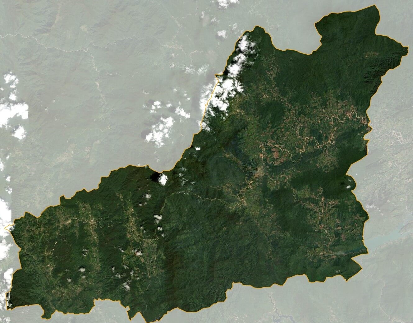 Bản đồ vệ tinh huyện Tây Giang