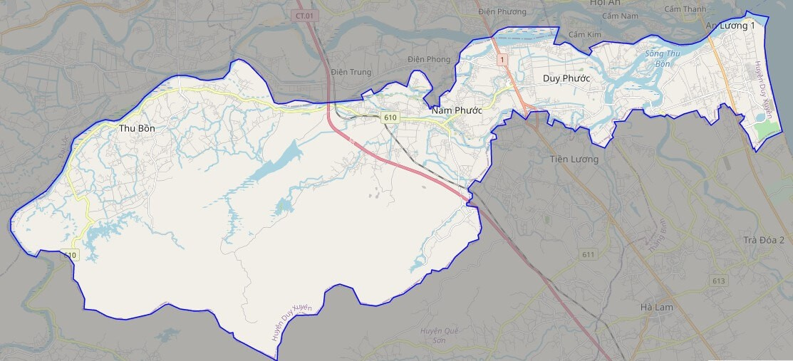 Bản đồ giao thông huyện Duy Xuyên