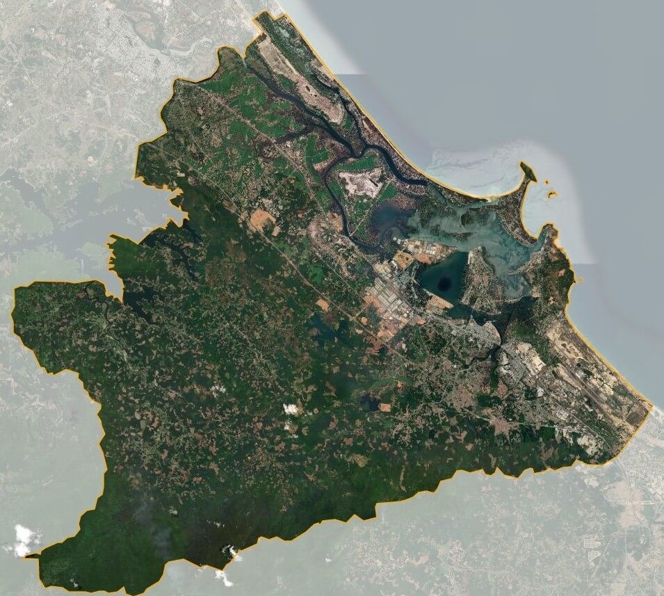 Bản đồ vệ tinh huyện Núi Thành