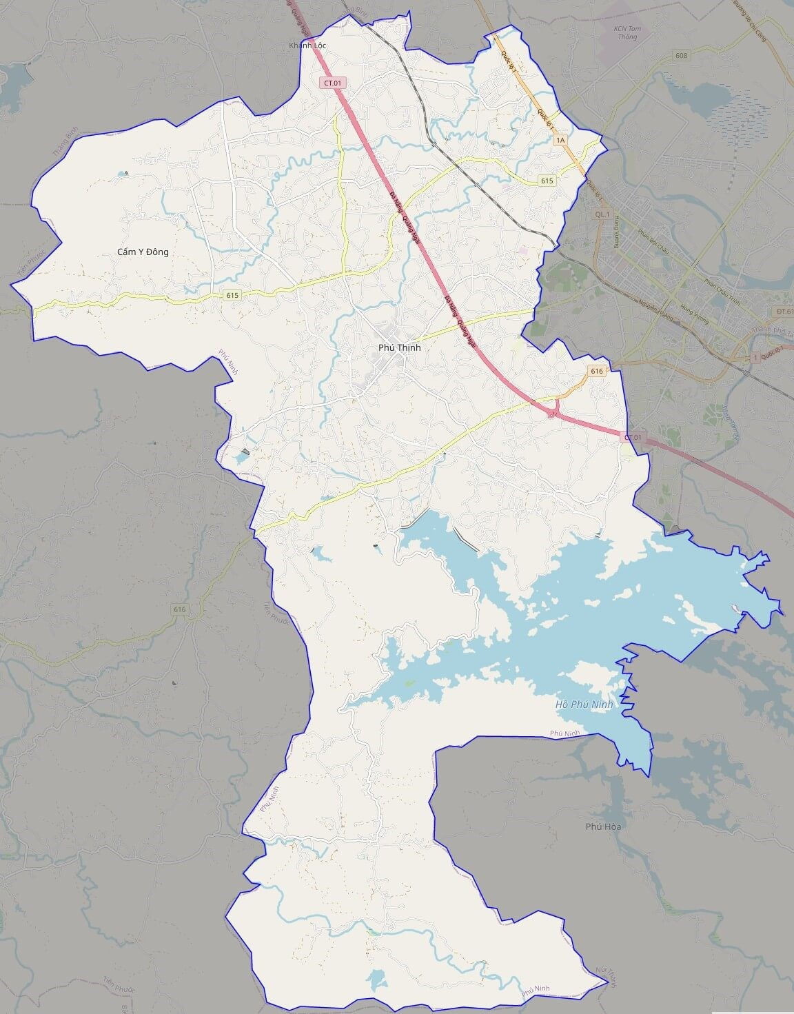 Bản đồ giao thông huyện Phú Ninh