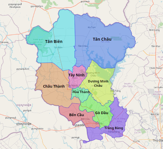 Bản đồ Tỉnh Tây Ninh| Bản đồ Hành Chính Tỉnh Tây Ninh Phóng To | Meey Map