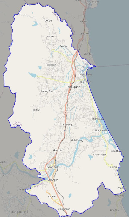 Bản đồ giao thông thị trấn Hoài Nhơn