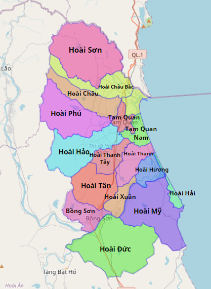 Bản đồ hành chính thị trấn Hoài Nhơn