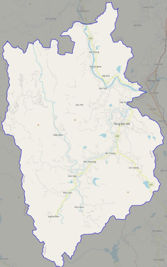 Bản đồ giao thông huyện Hoài Ân