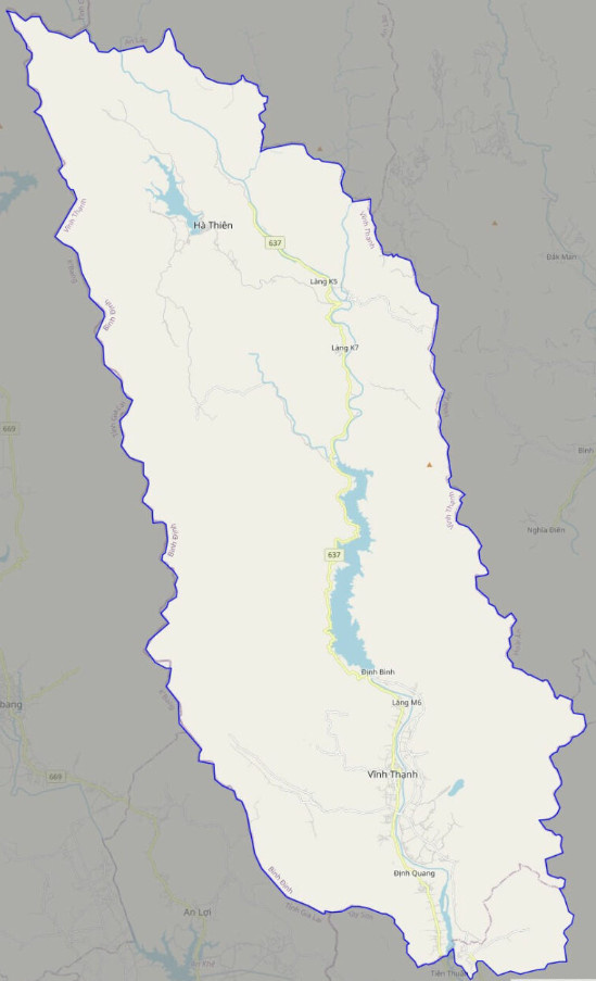 Bản đồ giao thông huyện Vĩnh Thạnh