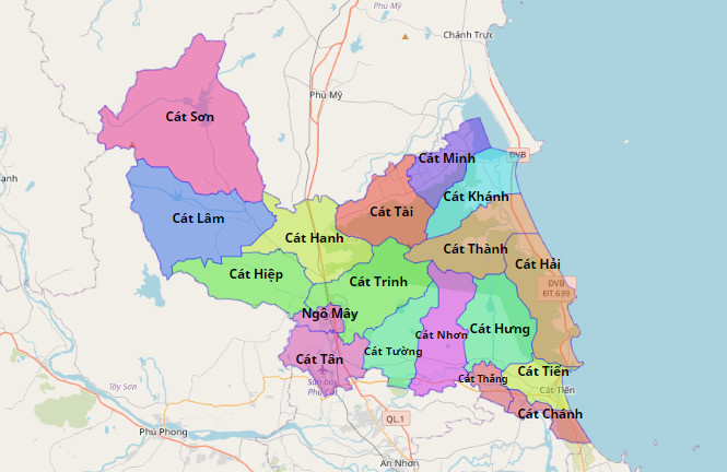 Bản đồ Huyện Phù Cát, Bình Định
