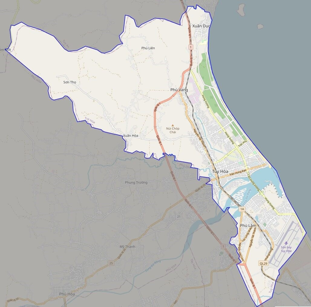 Bản đồ giao thông thành phố Tuy Hòa