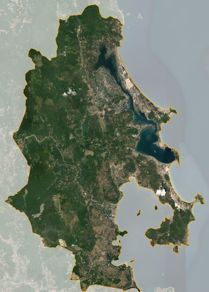 Bản đồ vệ tinh thị xã Sông Cầu